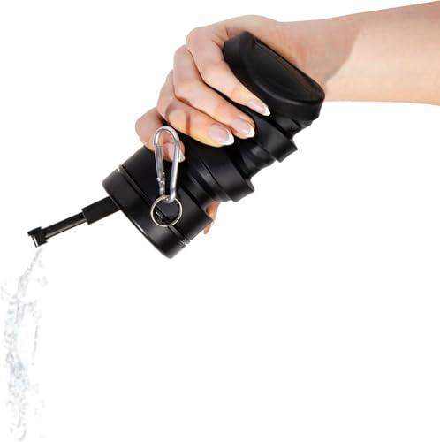 BumBum Expandable Bidet Bottle | Portable Handheld Travel Bidet for Freshness | Hygiene & Postpartum Care, Leak-Proof Design for Perineal Care | Ideal for Travel & Outdoor, 300ML Capacity - Black