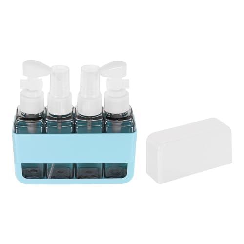 Travel Toiletries Bottles Set, Reusable 4-in-1 Kit Liquid Bottles Containers Leak Proof Spray & Lotion with Labels - Fitting for (Travel/Hotel/Gym/Perfumes), 4Pcs & 50ml & Blue - color: Blue