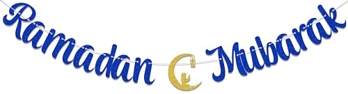 Ramadan Mubarak Banner - Ramadan Decorations - Eid Decorations Blue - size: Blue Ramadan Mubarak