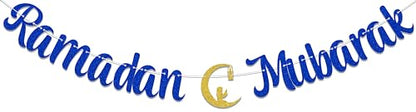 Ramadan Mubarak Banner - Ramadan Decorations - Eid Decorations Blue - size: Blue Ramadan Mubarak