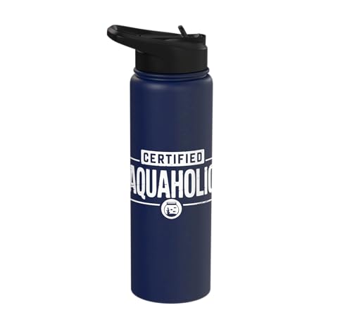 Aquarium Lover Fishkeeping Aquascape Aquarist Stainless Steel Insulated Water Bottle - color: Navy Blue