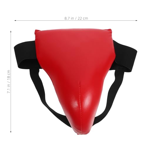 Veemoon ’s Integrated Groin Protector Guard, Comfortable Wear-Resistant Crotch Guard for Martial Arts Training, Red Protective Gear for Taekwondo, Kickboxing, and Combat Sports