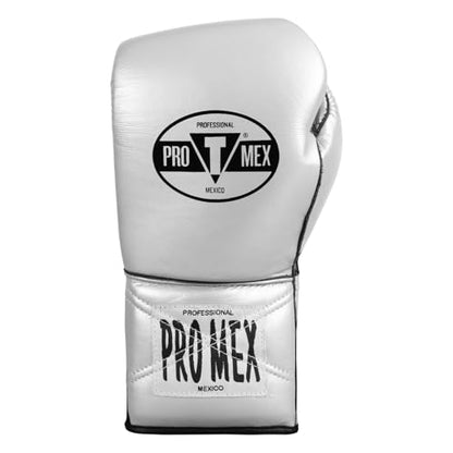 Title Boxing Pro Mex Professional Edge Lace Training/Sparring Boxing Gloves - color: Silver, size: 14 oz