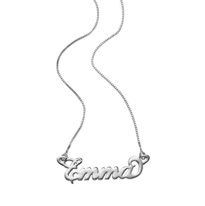 Personalized Japanese, Arabic, Hebrew, Greek, Chinese, Cyrillic, Hindi Name Necklace for Woman, Her, Men, Him - Custom Made with Any Name - Unisex Jewelry Gift for Mother's Day, Father's Day, Birthday - color: 925 Sterling Silver, style: Latin