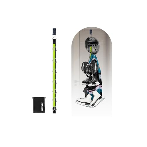 Hikeen 7 Hooks Stainless Steel Hanging Hockey Drying Rack- Hold Up to 85 lbs, Portable Durable Hockey Gear Drying Rack to Heavy Weight for Home, Travel & Outdoor Use