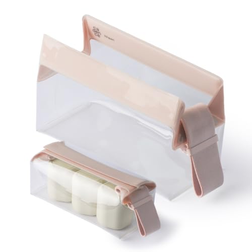 Cadence Parcel - Clear Travel Kit with Zipperless Magnetic Closure - Rose, Small - Durable, Leak-Resistant and TSA Approved Toiletry Bag - Modular Organization - Recycled TPU (.5 Qt) - color: Rose, size: Small