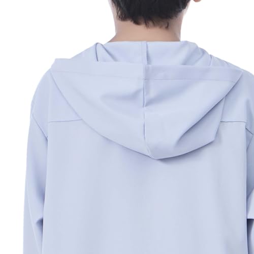 Xiaojmake Dubai Abaya Thobe Elegant Ramadan for Boys Zip Arabic Prayer Clothes with Pockets Islamic Muslim Outfits 3-15Y - color: Gray, size: 3-4T