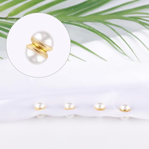 NQEUEPN 10pcs Veil Weights Strong Magnetic Pearl Pins for Hijab, Clothes, Scarves, Niqab - Beautiful Wedding Double Sided Magnets for Women Girls