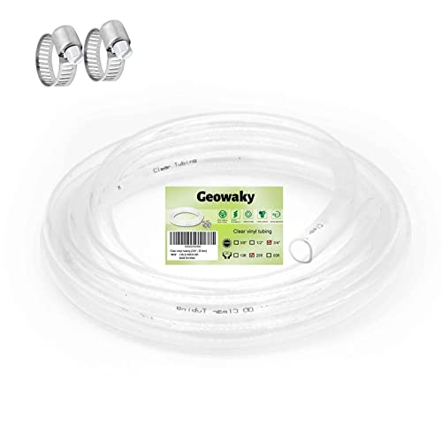 Clear Vinyl Tubing 3/4" ID × 1" OD -25 Ft 30PSI,Flexible Plastic Tubing,Lightweight Plastic Tube,Oil Resistant Hybrid Multipurpose Industrial Vinyl Hose - size: 3/4'', style: 25 feet