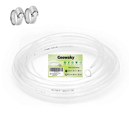 Clear Vinyl Tubing 3/4" ID × 1" OD -25 Ft 30PSI,Flexible Plastic Tubing,Lightweight Plastic Tube,Oil Resistant Hybrid Multipurpose Industrial Vinyl Hose - size: 3/4'', style: 25 feet