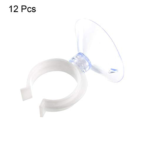 uxcell Aquarium Suction Cup Clips Airline Tube Holders Clamps for Fish Tank Clear 28.5mm 12Pcs - size: 28.5mm