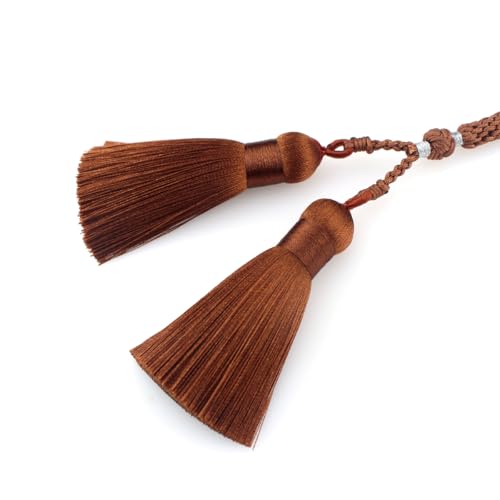 Muslims Islamic 33 Dhikr Tasbeeh Tasbih Prayer Beads, Brown Stone Beads with Tassel