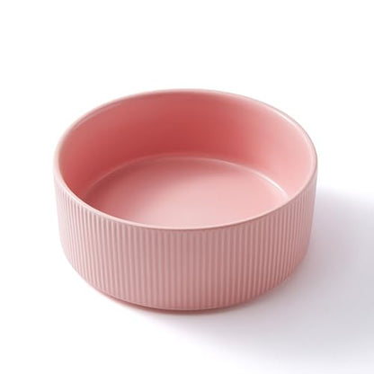 Guinea Pig Vegetable Bowl, 6 in Pink Ceramic Shallow Dish | Weighted Base, Approx. 20 fl oz Capacity, For Guinea Pigs, Chinchillas, Rabbits And Ferrets, Food Or Water