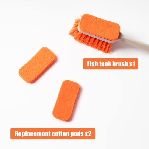 Rislobx 1pcs Small Aquarium Cleaning Tool, Algae Scraper for Fish Tank, Aquarium Brush, Fish Tank Cleaner Adapted for Glass and Acrylic Aquariums - color: Orange