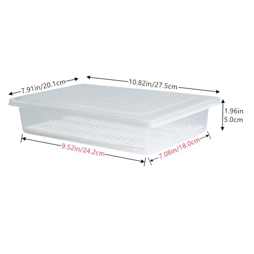 4PCS Food Storage Container, Plastic Food Containers Large | [With Removable Drain Plate and Lid], [Stackable Portable Freezer Storage Containers]-Tray to Keep Fruits, Vegetables, Meat - size: Large(4PCS)
