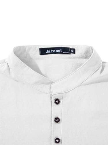 Jacansi Men's Muslim Buttoned Thobe Long Tunic, Oversized & Extra Long, Arabic Style with Pockets - color: White, size: Large