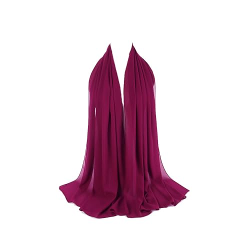 Premium Chiffon Hijab Head Scarf Shawl Wrap for Muslim Women Lightweight - color: Dark Red