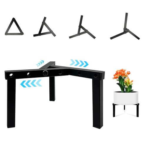 Three Legs Adjustable Metal Plant Stand for 5"-10" Plant Pot – Indoor & Outdoor (Black, 1 Pack) - color: Mini 3Legs Black 5-10", style: 3 - Mini