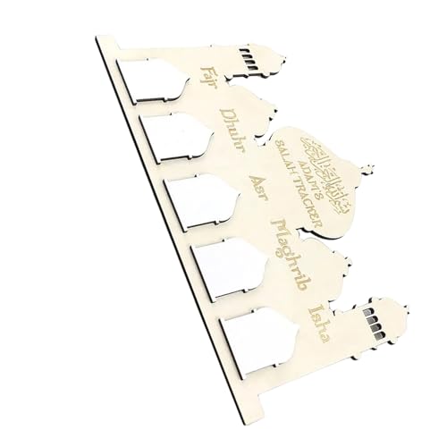 LALAFINA Ramadan Wooden Countdown Calendar Eid Mubarak Wall Hanging Decor for Home Festive Castle Design for Celebrating Ramadan and Eid Festivals