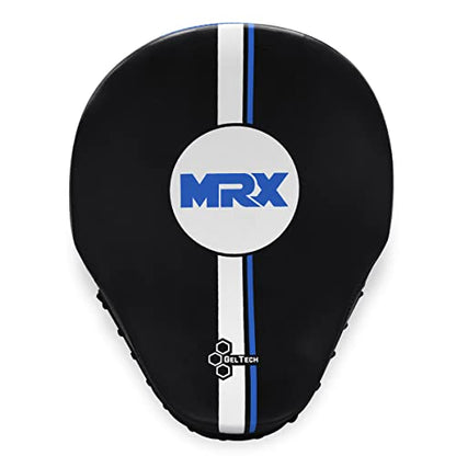 MRX Gel Tech Boxing Hook & Jab Pads MMA Focus Punching Mitts Training Thai Kick Strike Shield Curved Black/White - color: Black/Blue