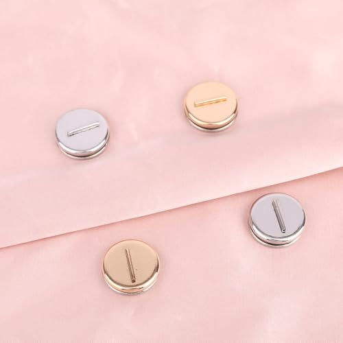 4 Pairs Dual Magnetic Mini Pin Brooch Converter, 0.79in/2cm Harm Free Metal Clothing Buckle Jewelry Pin Backs Lapel Brooch Holder for Scarves Shirts Thin Fabric (Silver, Gold)