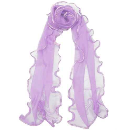 Scarf for Women Lightweight Sheer Shawl Wraps Soft Hair Head Scarf - color: Light Purple