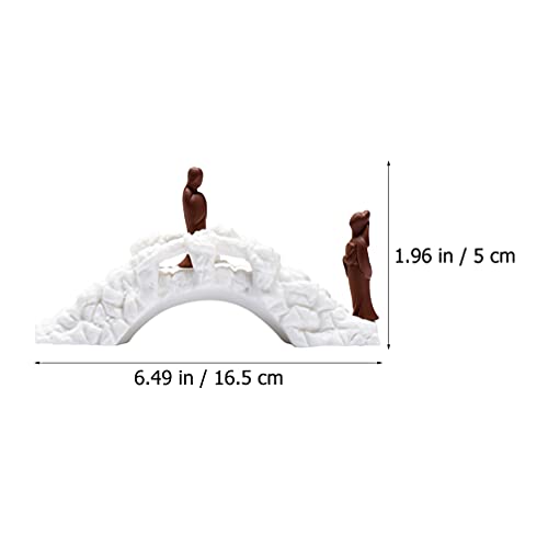 Cabilock 1pc Ornaments Miniture Decoration Zen Arc Bridge Climbing Ladder for Arch Plank Table Top Decor Mini Doll House Terrarium Bridge Glass Decor Ceramics Fish Tank Accessories White