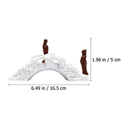 Cabilock 1pc Ornaments Miniture Decoration Zen Arc Bridge Climbing Ladder for Arch Plank Table Top Decor Mini Doll House Terrarium Bridge Glass Decor Ceramics Fish Tank Accessories White