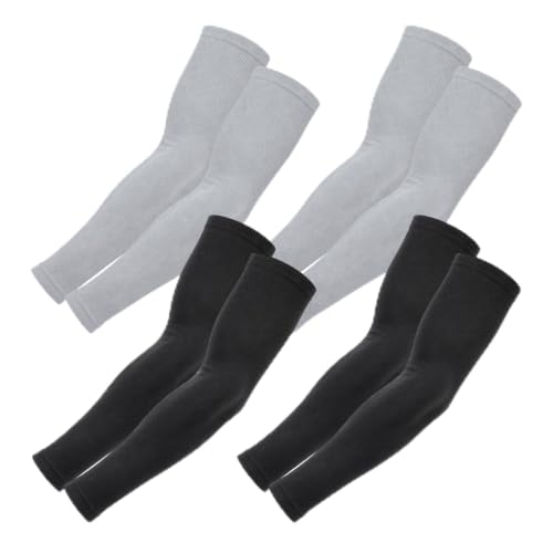 Cooling Arm Sleeves - 4 Pairs UV Sun Protection Sleeves for Women & Men, Breathable Elastic Arm Coolers for Hiking, Driving, Working & Outdoor Sports