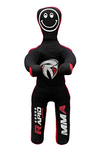 Kids Grappling Dummy for Self Defence Training BBJ Wrestling Kick Boxing Practice Dummies (4 FT 48 in) UNFILLED, None, Black and Red