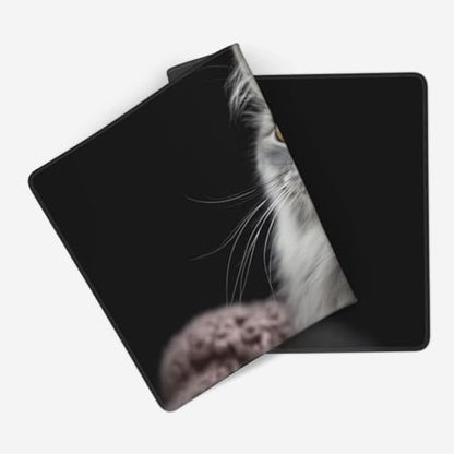 XXL Gaming Mouse Pad 35.4x15.7 Inch, Large Extended Desk Mat | Mousepad with Cat Design, Non-Slip Rubber Base, Water-Resistant Surface and Stitched Edges for Gaming, Office & Home - color: Cat