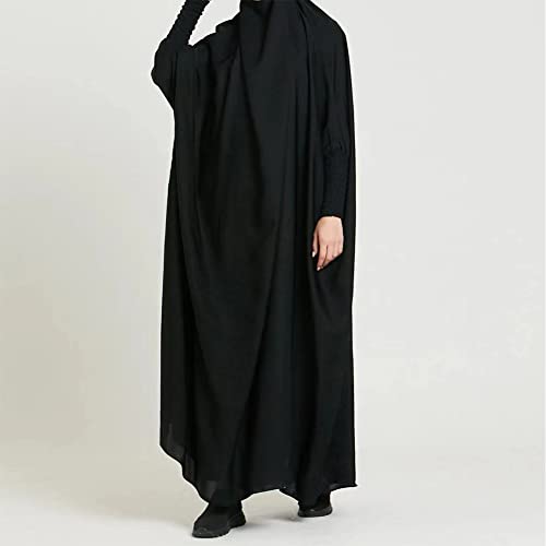 ODIZLI Muslim One Piece Prayer Hijab Dress Women Hooded Abaya Full Cover Islam Dubai Modest Robe - color: Black, size: One Size