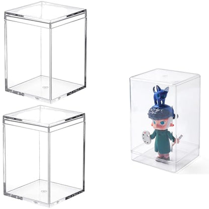 Small Acrylic Box, Clear Display Box with Lid Plastic Square Cube Clear Candy Box for Birthday Party Favor - size: 3.8 x 2.6 x 2.2 Inch
