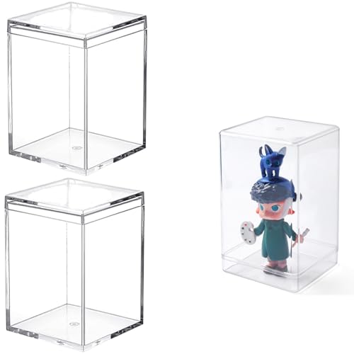 Small Acrylic Box, Clear Display Box with Lid Plastic Square Cube Clear Candy Box for Birthday Party Favor - size: 3.8 x 2.6 x 2.2 Inch