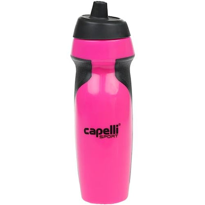 Capelli Sport Sports Water Bottle, Plastic Squeeze Water Bottle with Easy Open Nozzle and Grip Panels, Pink - color: Pink