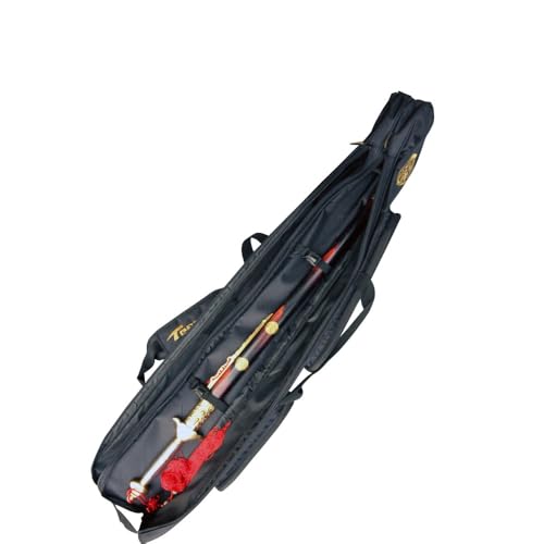 WHM Martial Arts Carrying Bag, Sword Weapon Spear Carrying Bag for Kung Fu, Wushu, Tai Chi Practice Martial Arts Carrying Case -Single/Double Design Sword Case - style: Dragon Embroidery