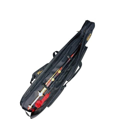 WHM Martial Arts Carrying Bag, Sword Weapon Spear Carrying Bag for Kung Fu, Wushu, Tai Chi Practice Martial Arts Carrying Case -Single/Double Design Sword Case - style: Dragon Embroidery