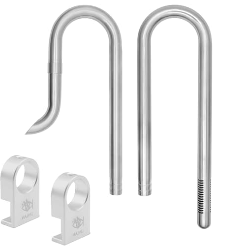 LINLAN 304 Stainless Steel Lily Pipe Inflow and Outflow with Mini Aluminum Alloy Pipe Holder, 360° Rotatable Outflow, Fits 5/8 Inch ID Filter Hose, for Rimless Aquariums (5/8") - size: Fits 5/8" ID Filter Hose