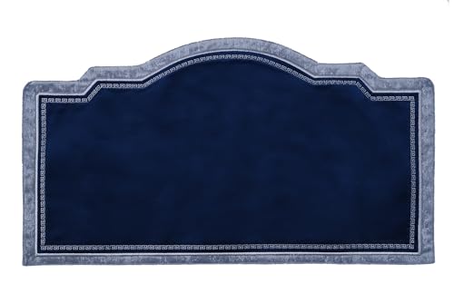 Muslim Prayer Mat for The Face and Hands Only, Comfortable for Mosque, Outdoors, Travel, Easy to Fold and Carry with Included Carrying Bag (Navy Blue Velvet on Light Grey) - color: Navy Blue Velvet on Light Grey