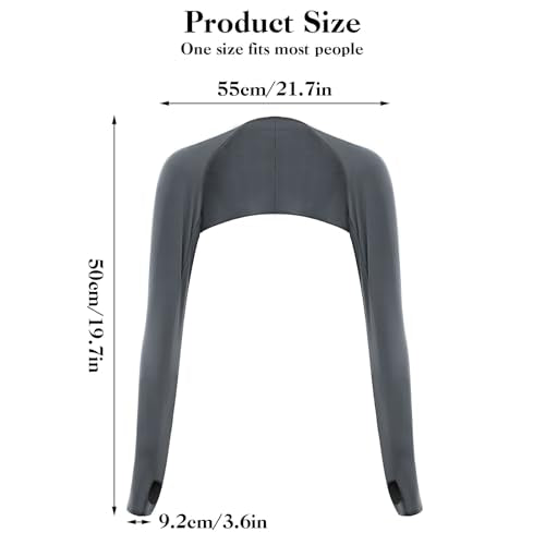 2 Pack Cooling Shawl Arm Sleeves Sun Sleeves for Women UV Protection Arm Sleeve with Finger Hole for Golfing - color: Black+dark Grey