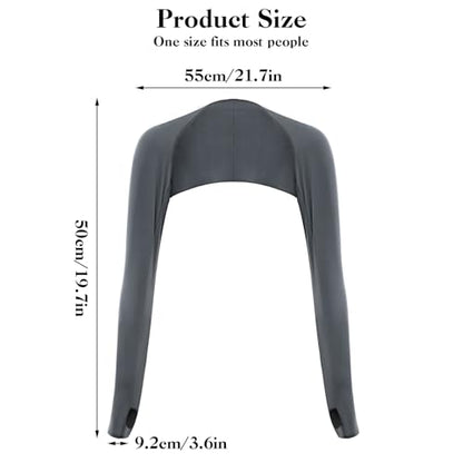 2 Pack Cooling Shawl Arm Sleeves Sun Sleeves for Women UV Protection Arm Sleeve with Finger Hole for Golfing - color: Black+dark Grey