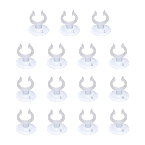 Aquarium Suction Cups, Fish Tank Suction Cups Clips Airline Tube Holders Clamps (Plastic, 15Pcs, Clear) for 0.8" Fish Tank Airline Tubing Binding Moss Shrimp Nest, 20x30MM - color: Clear, size: 20x30MM