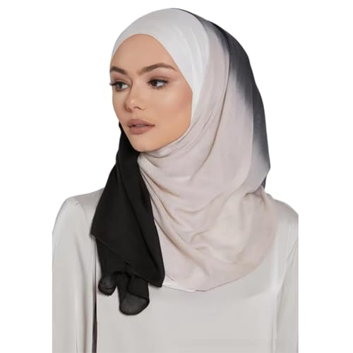 Fashion Gradient Color Hijab Scarf for Women Soft Modal Instant Jersey Hijab Head Wraps Long Shawls - color: Color 4