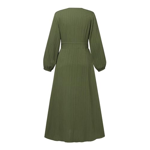 Abaya Dress For Women One-Piece Prayer Clothes Abaya Dubai Kaftan Long Sleeve Robe Thobe Dubai Islamic Clothing - color: Green, size: Large