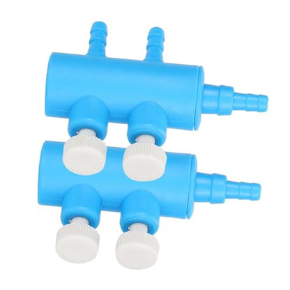 2Pcs 4mm Adapter Connector Plastic Distributor Aquarium Air Pump Splitter for Fish Tank Oxygen Tubing(2 Way) - style: 2 Way