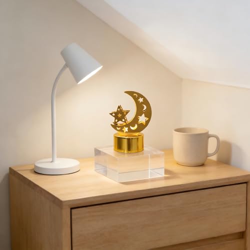 Gold Crescent Moon LED Decor Lamp, Moon Star Hollow Tabletop Light for Home Decoration, Festive Ramadan Decor, Eid Mubarak Gift, Shelf Porch Table Accent 2.72 x 1.85 Inch-8 - color: Dxd-0225