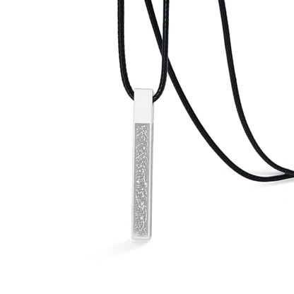 VASSAGO Islamic Ayatul Kursi Necklace for Women Men Stainless Steel/Leather Chain Muslim Allah Arabic 3D Bar Pendant Islam Eid Ramadan Gift Jewelry - color: Islamic Leather Necklace
