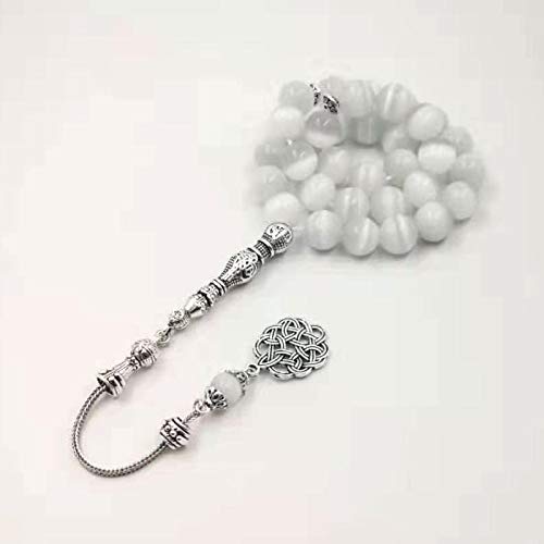 Natural 5A Stone Cat's Eye Tasbih 8mm 10mm 12mm Prayer Beads 33 45 66 99beads Stone Rosary (8mm x 66beads) - size: 8mm x 66beads