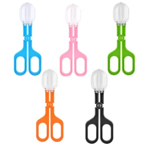 5PCS Reptile Feeding Clamps, Reptile Scoop for Poop, Cleaning Tools for Cage Fish Tank, Feeding Tools for Reptile, Hamsters, Lizard Gecko Snakes Bearded Dragon and Other Small Animals Supplies