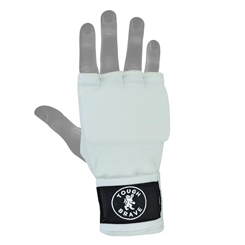 Boxing Gel Hand Wraps Quick Wraps – Padded Inner Gloves for Boxing, Muay Thai, Kickboxing & MMA Training - color: White, size: Large